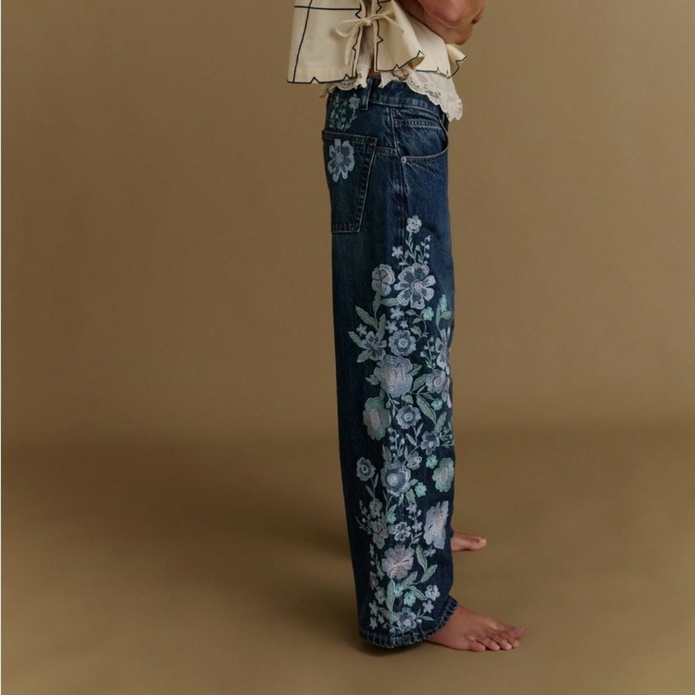 Free people we the free Willow floral embroidered jeans forget me not - Picture 1 of 10